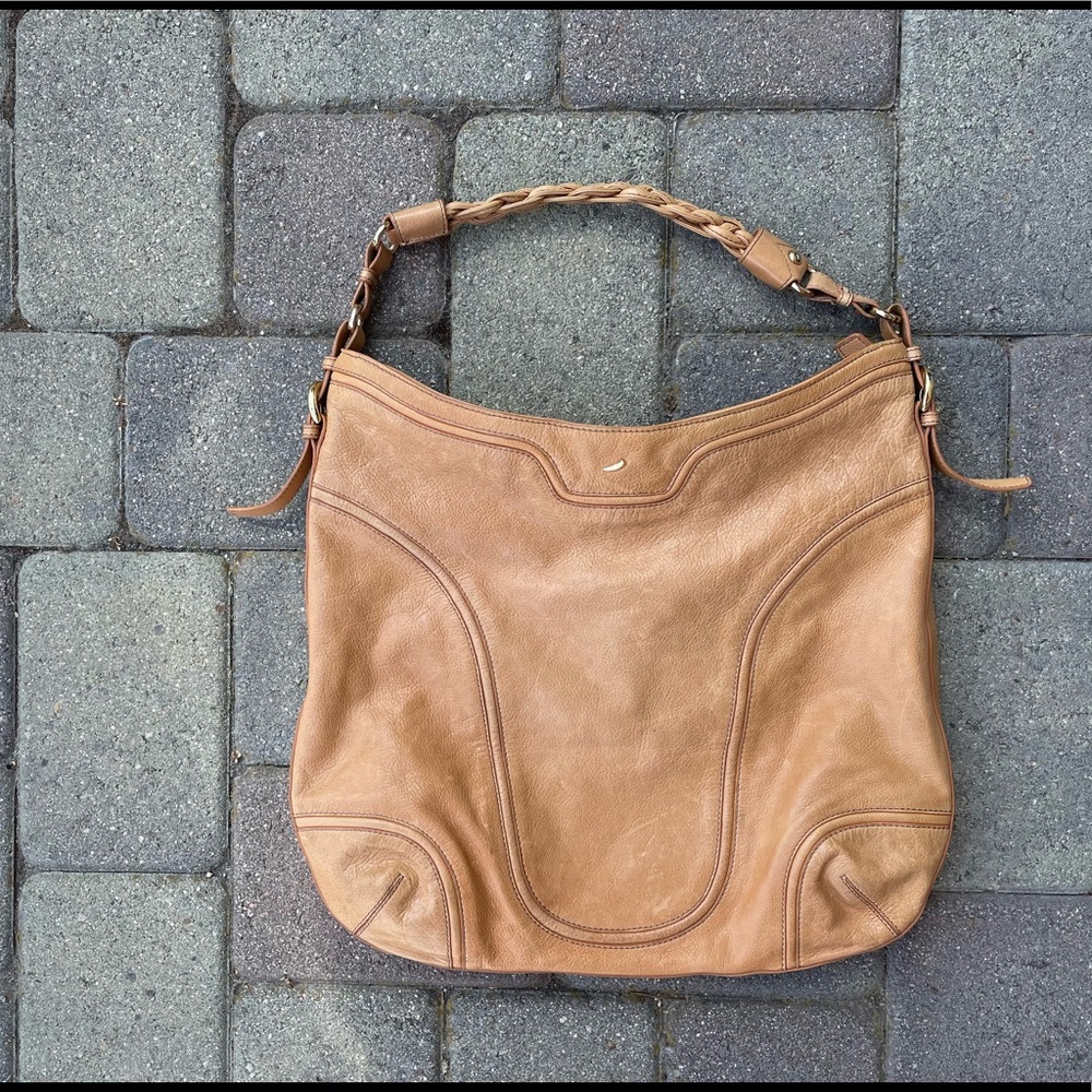 100% Leather Shoulder Purse with Gold Hardware